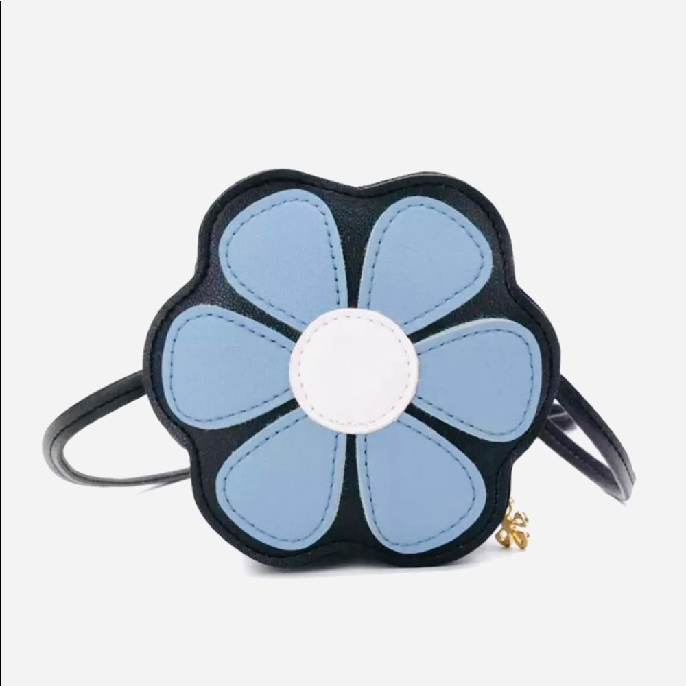 NEW Baby Blue Flower Crossbody Bag Wallet Purse